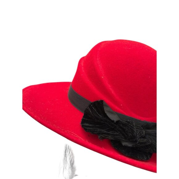 Vintage Red/Black Doeskin Felt 100% Wool Hat Geo Bollman Co. USA Made main image 6